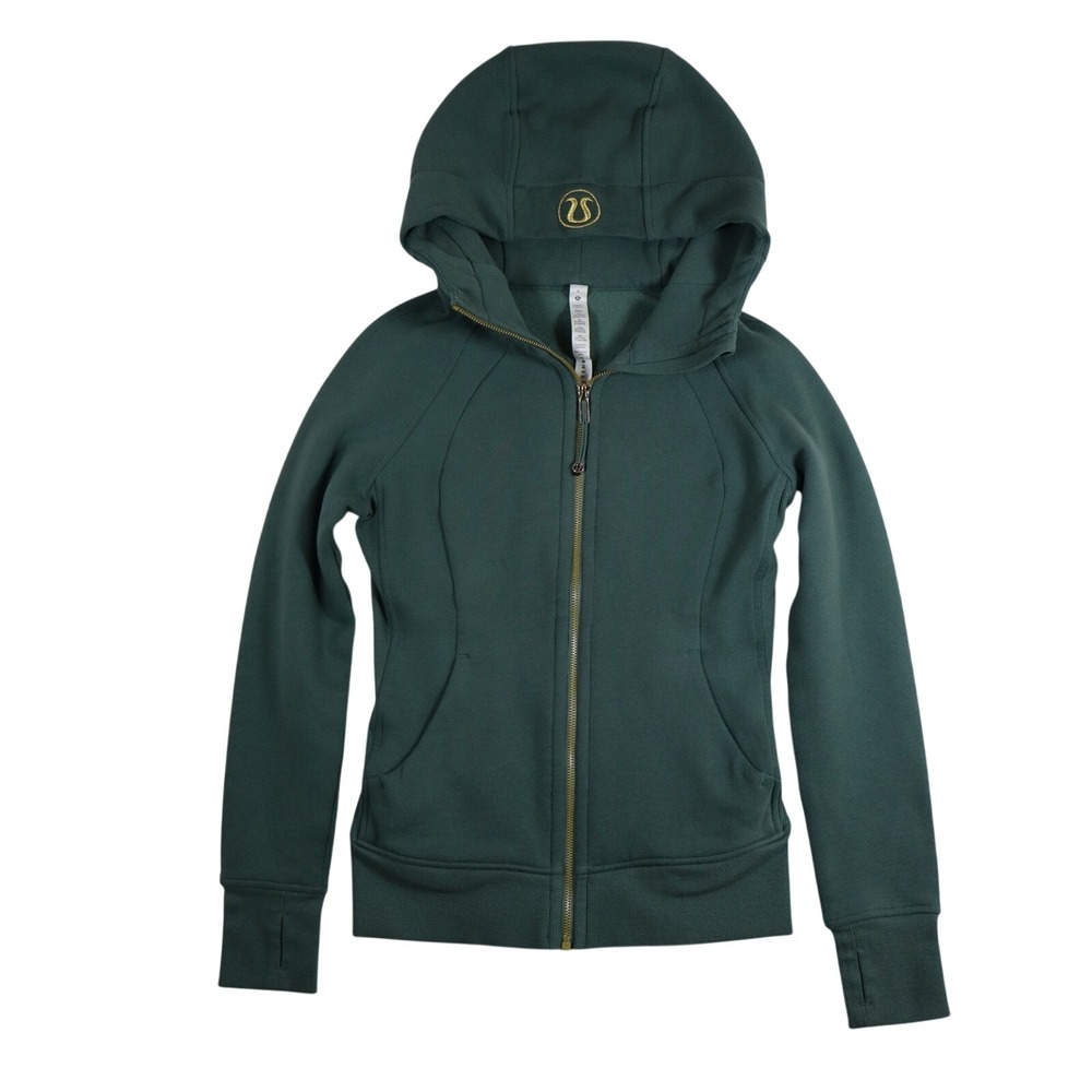 Lululemon Scuba Full Zip Hoodie Size 4 Green Athleisure Casual Mod Minimalist